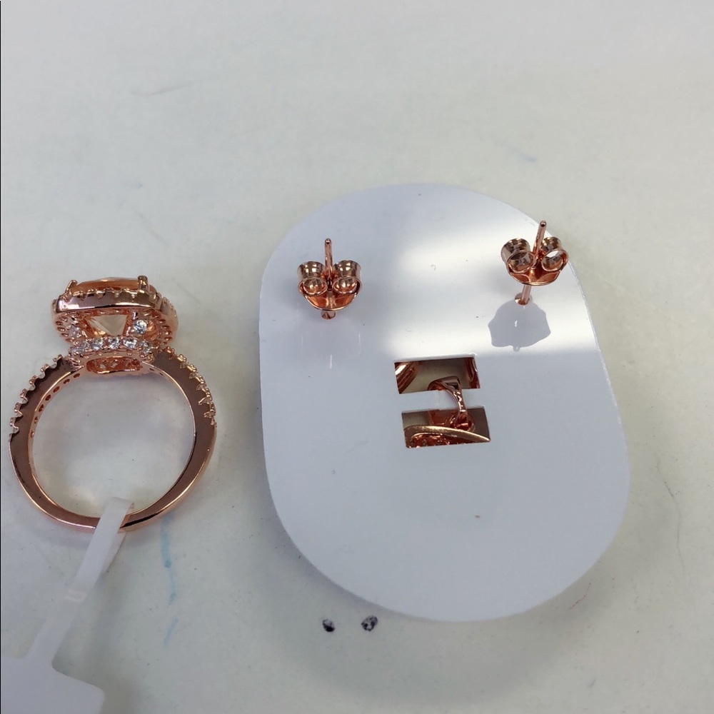 sterling silver 925 simulated morganite sets - Picture 8 of 8